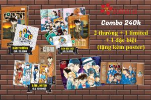 Combo Thám tử lừng danh Conan - Tập 100 (2 thường + 1 limited + 1 đặc biệt) - tặng kèm poster